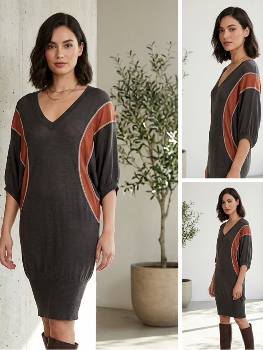 Laundry by design dolman sleeve silk sweater dress